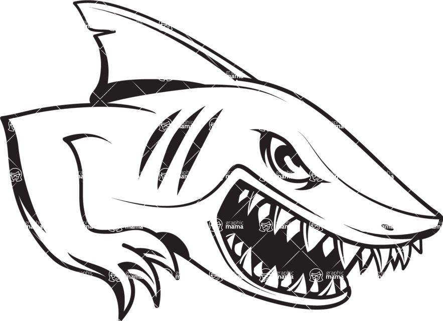 Vector Mascot Collection - Simple Shark Mascot Graphic